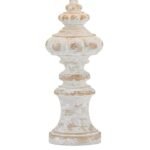 DISTRESSED TAN WHITEWASH TABLE LAMP