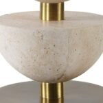 MODERN STACKED TRAVERTINE TABLE LAMP