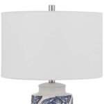 IVORY BLUE SEASHELL CERAMIC TABLE LAMP