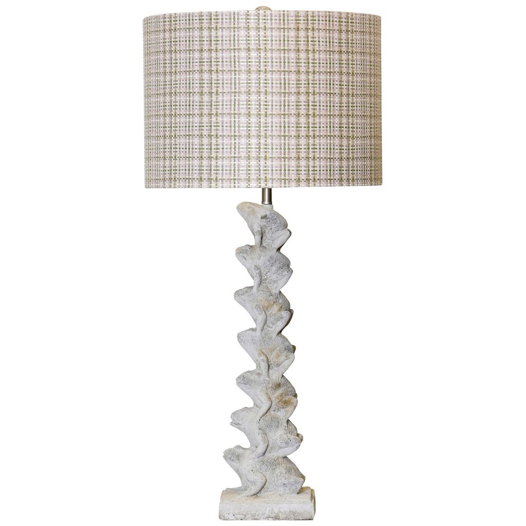 418_image1 RIBBIT TABLE LAMP WITH PASTEL PLAID