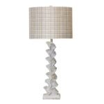 RIBBIT TABLE LAMP WITH PASTEL PLAID
