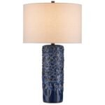 FAIRMONT DARK BLUE CERAMIC TABLE LAMP