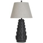 WYATT BLACK NATURAL SHADE TABLE LAMP