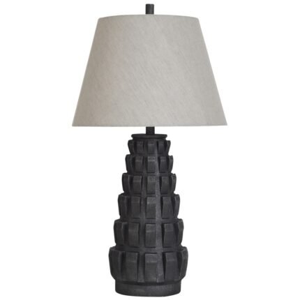 WYATT BLACK NATURAL SHADE TABLE LAMP