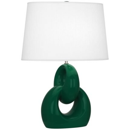 JUNGLE GLAZED CERAMIC NICKEL ACCENTS TABLE LAMP