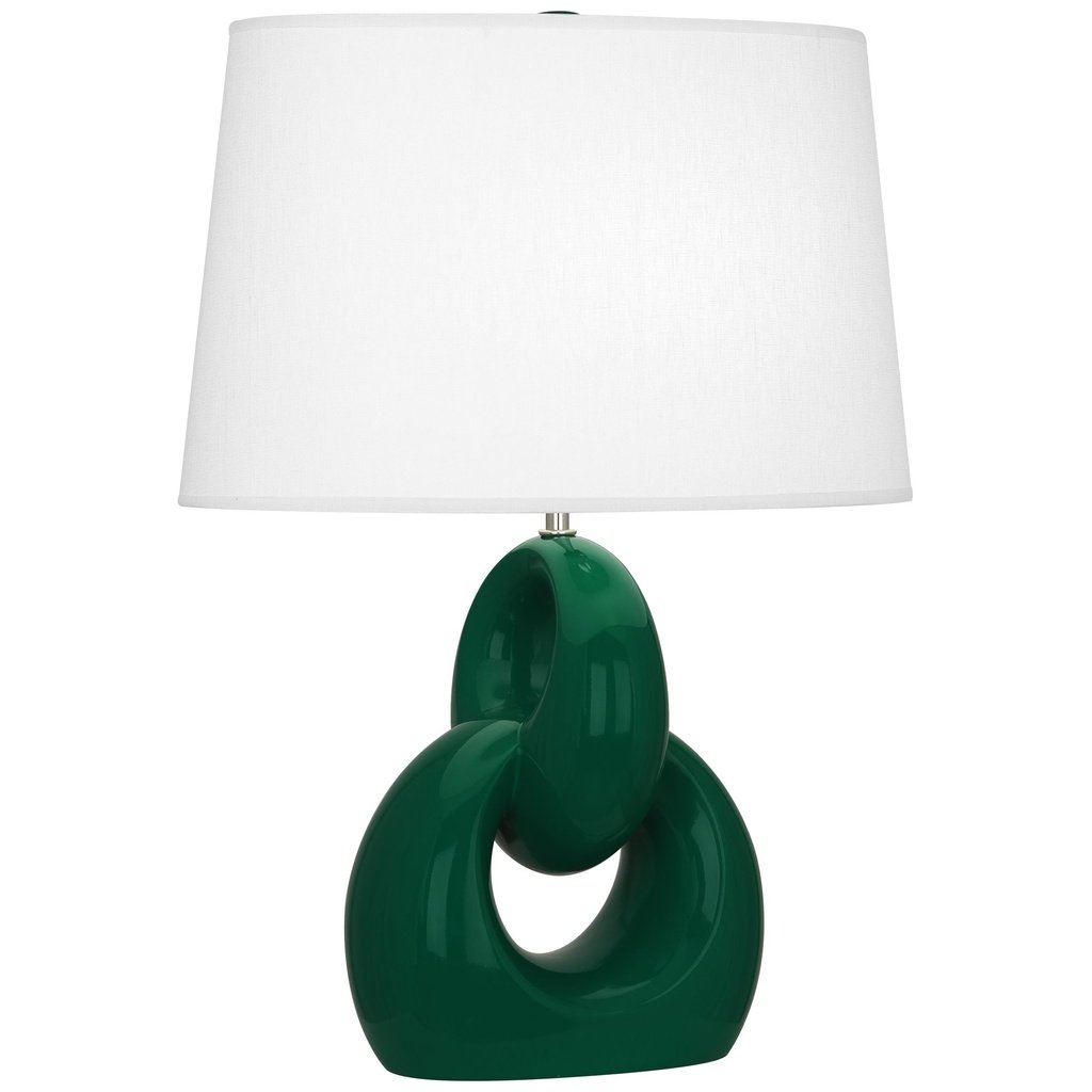 428_image1 JUNGLE GLAZED CERAMIC NICKEL ACCENTS TABLE LAMP