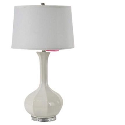 VIBE WHITE GLAZED VASE TABLE LAMP
