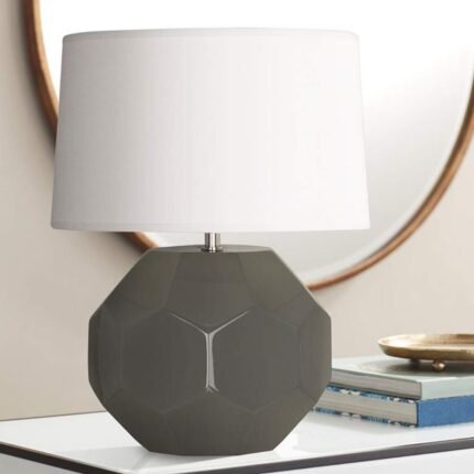 ASH GLAZED CERAMIC ACCENT TABLE LAMP