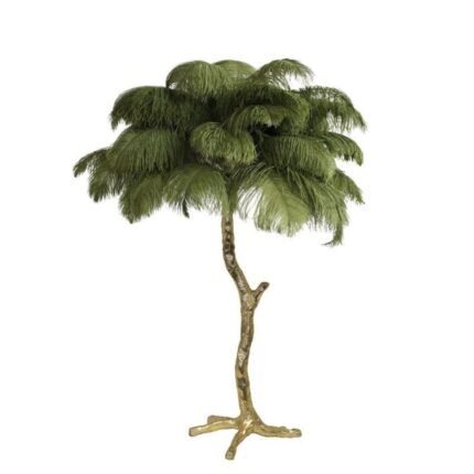 OSTRICH FEATHER TABLE LAMP IVY GREEN