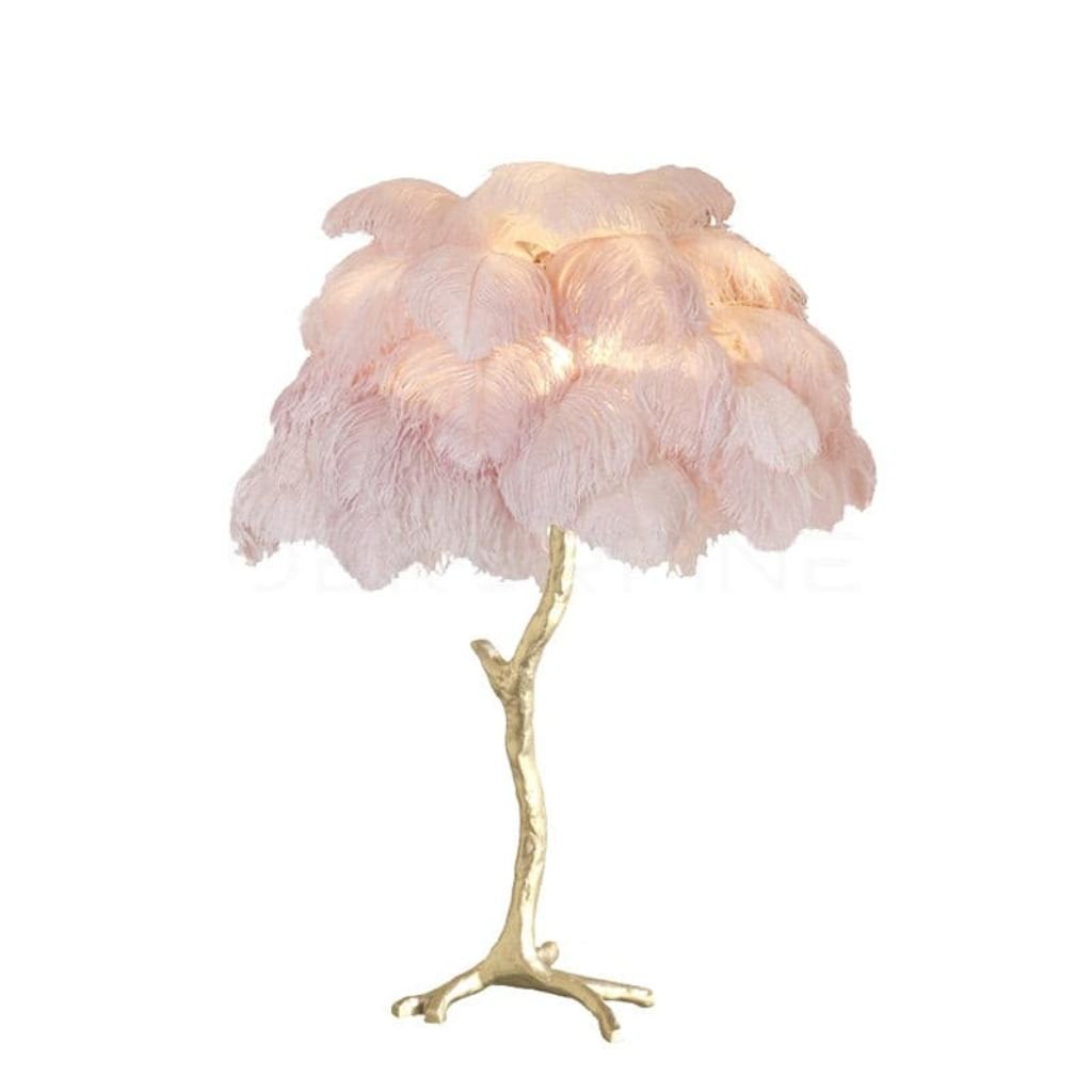 Untitled design (8) OSTRICH FEATHER TABLE LAMP CANDY FLOSS