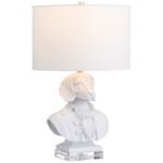 RESIN AND CRYSTAL WHITE TABLE LAMP