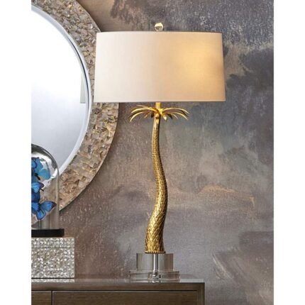 GOLD 2-LIGHT TABLE LAMP