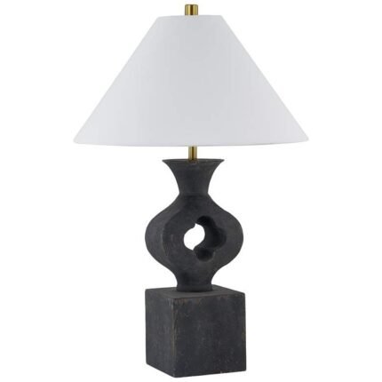 BLACK RESIN TABLE LAMP