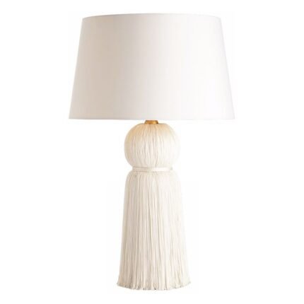 MODERN WHITE TASSEL TABLE LAMP
