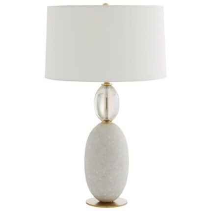 IVORY GLASS STONE TABLE LAMP