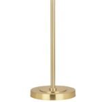 BRASS METAL BUFFET TABLE LAMP WITH PEARL GRAY SHADE