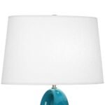 PEACOCK BLUE CERAMIC TABLE LAMP