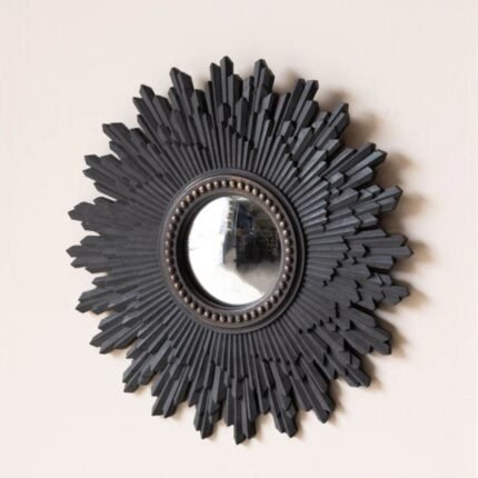 BLACK STARBURST TRADITIONAL CONVEX MIRROR