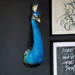 BEAUTIFUL BLUE PEACOCK HEAD WALL DECORATION