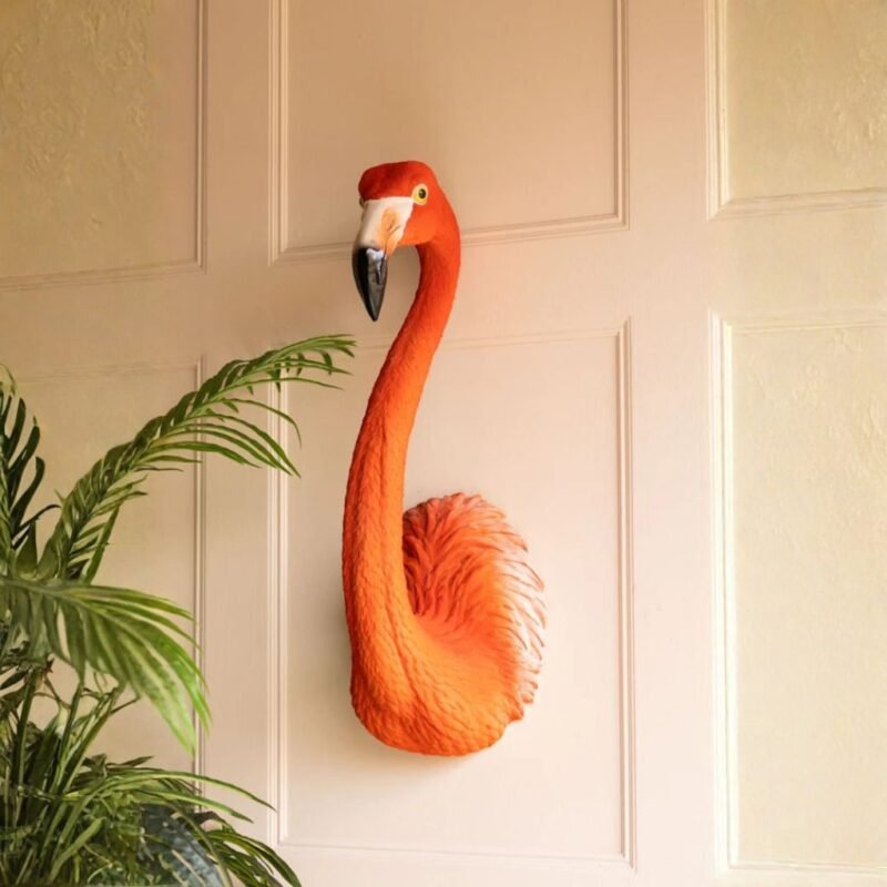 FLAMINGO HEAD WALL ART