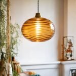 SWIRLED GLASS EASYFIT CEILING LIGHT SHADE IN GREEN