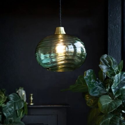 SWIRLED GLASS EASYFIT CEILING LIGHT SHADE IN AMBER