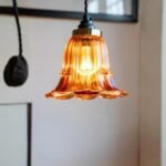 AMBER VINTAGE STYLE GLASS EASYFIT CEILING LIGHT SHADE