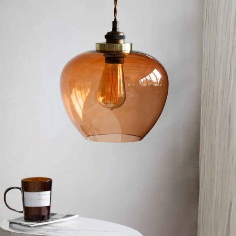 EASYFIT AMBER GLASS CEILING LIGHT SHADE