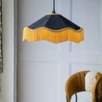 BLACK AND GOLD TASSEL CEILING LIGHT SHADE