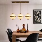 PARISIAN GOLD GLASS GLOBE TRIO CEILING LIGHT