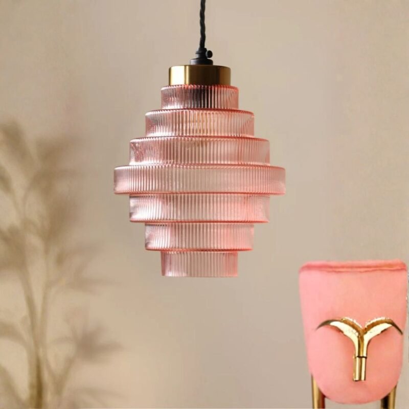 PINK TIERED GLASS EASYFIT CEILING SHADE