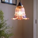 PALE PINK VINTAGE STYLE GLASS EASYFIT CEILING LIGHT SHADE