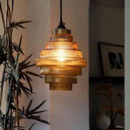 AMBER TIERED GLASS EASYFIT CEILING SHADE