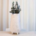 TEXTURED COLUMN VASE WHITE