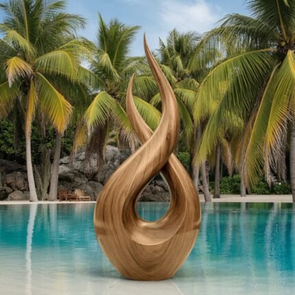 MODERN SOLID WOOD SCULPTURE OAK