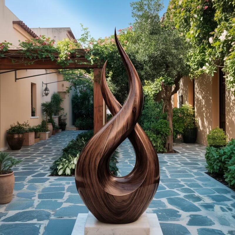 MODERN SOLID WOOD SCULPTURE WALNUT