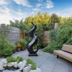 MID CENTURY LARGE WOODEN SCULPTURE BLACK