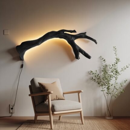 MODERN ORGANIC BRANCH LED WALL LAMP BLACK