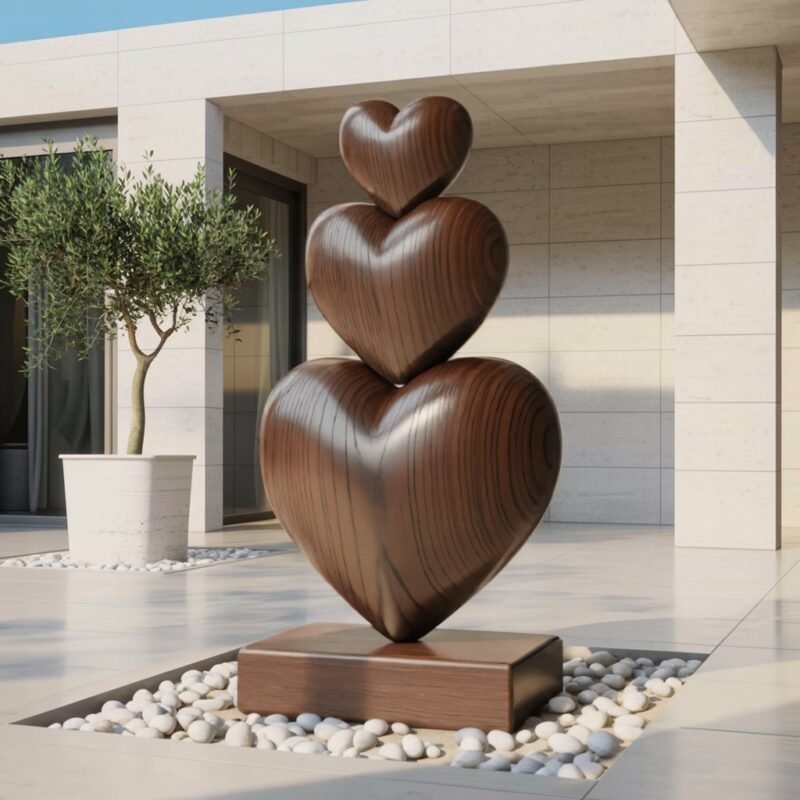 HANDCRAFTED WOODEN SCULPTURE WALNUT