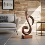 MID CENTURY ABSTRACT SCULPTURE BROWN