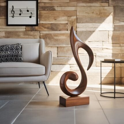 MID CENTURY ABSTRACT SCULPTURE BROWN