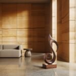 MID CENTURY ABSTRACT SCULPTURE BROWN