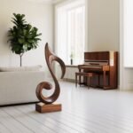 MID CENTURY ABSTRACT SCULPTURE BROWN