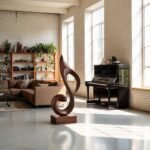 MID CENTURY ABSTRACT SCULPTURE BROWN