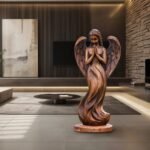 RUSTIC ABSTRACT SCULPTURE BROWN