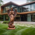 RUSTIC ABSTRACT SCULPTURE BROWN