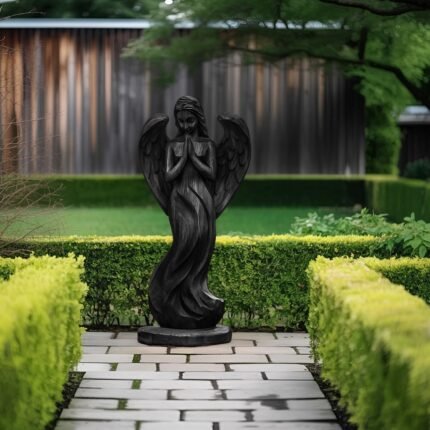 RUSTIC ABSTRACT SCULPTURE BLACK