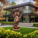 RUSTIC ABSTRACT SCULPTURE BROWN