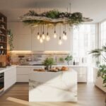 RUSTIC DRIFTWOOD CEILING LIGHT WITH HANGING BULBS