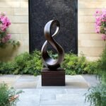 FARMHOUSE LARGE WOODEN SCULPTURE WALNUT